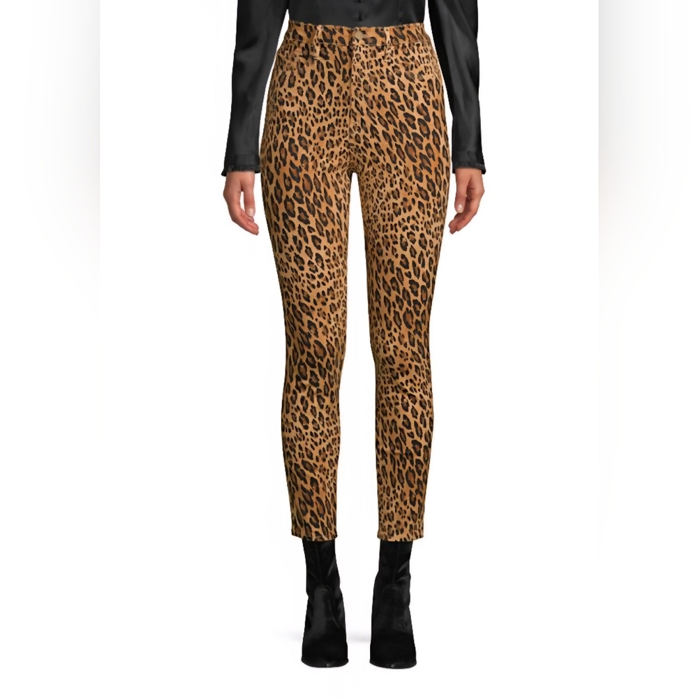 FRAME Ali High Rise‎ Cigarette Leopard Print Pants Skinny Stretchy Jeans Sz 29